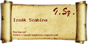 Izsák Szabina névjegykártya